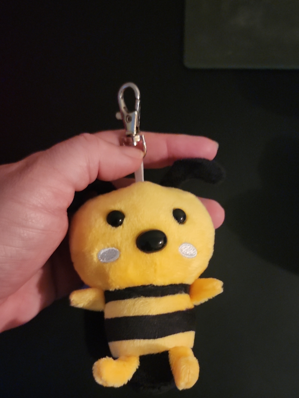 Cute Yellow & Black Bee Plush Key Chain